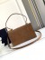 Prada Soft Sound Medium Shoulder Bag in Brown Suede Calfskin