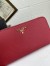 Prada Zip Around Wallet in Red Saffiano Calfskin