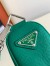 Prada Triangle Shoulder Bag In Green Saffiano Leather