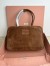 Miu Miu Beau Top-handle Bag in Brown Suede Calfskin