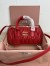 Miu Miu Arcadie Medium Bag in Red Matelasse Leather