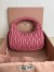 Miu Miu Wander Hobo Bag in Begonia Pink Matelasse Leather
