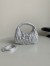 Miu Miu Wander Hobo Bag in Silver Matelasse Leather