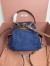 Miu Miu Small Backpack in Blue Canvas and Calfskin