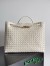 Bottega Veneta Andiamo Large Bag in White Intrecciato Lambskin