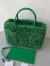 Bottega Veneta Arco Tote In Green Intrecciato Shearling
