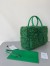 Bottega Veneta Arco Tote In Green Intrecciato Shearling
