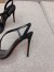 Christian Louboutin Rosalie Strass Sandals 100mm in Black Leather