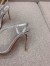 Christian Louboutin Rosalie Sandals 100mm in Silver Metallic Leather