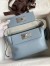 Hermes 24/24 Mini 21 Handmade Bag in Blue Lin Evercolor Leather