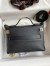 Hermes 24/24 Mini 21 Handmade Bag in Black Evercolor Leather