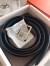 Hermes Officier Reversible 38mm Belt In Blue Clemence Leather