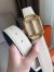 Hermes Pad Reversible Belt In Blue/White Epsom Leather