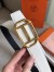 Hermes Pad Reversible Belt In Black/White Epsom Leather