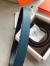 Hermes Quizz 32mm Reversible Belt In Blue Clemence Leather