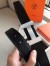 Hermes Quizz 32mm Reversible Belt In Blue Clemence Leather