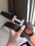 Hermes Quizz 32mm Reversible Belt In Grey Clemence Leather