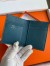 Hermes MC² Euclide Card Holder in Blue Colvert Shiny Alligator Leather 