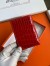 Hermes MC² Euclide Card Holder in Red Shiny Alligator Leather 