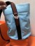 Hermes Grooming Bucket Bag In Blue Canvas