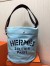 Hermes Grooming Bucket Bag In Blue Canvas