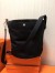 Hermes Grooming Bucket Bag In Black Canvas
