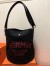Hermes Grooming Bucket Bag In Black Canvas