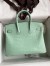 Hermes Birkin 25 Retourne Handmade Bag In Vert D'eau Matte Alligator Leather 