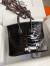 Hermes Birkin 25 Retourne Handmade Bag In Black Shiny Alligator Leather