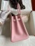 Hermes HSS Birkin 25 Bicolor Bag in Craie and Pink Chevre Mysore Leather 