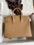 Hermes Birkin 25 Retourne Handmade Bag in Chai Clemence Leather