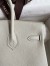 Hermes Birkin 25 Retourne Handmade Bag In Pearl Grey Clemence Leather