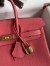 Hermes Birkin 25 Retourne Handmade Bag In Rose Lipstick Clemence Leather