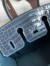 Hermes Birkin 25 Handmade Bag in Blue Tempete Crocodile Niloticus Shiny Skin