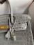 Hermes Birkin 25 Handmade Bag in Gris Ciment Crocodile Niloticus Shiny Skin