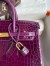 Hermes Birkin 25 Handmade Bag in Raisin Crocodile Niloticus Shiny Skin