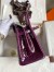 Hermes Birkin 25 Handmade Bag in Raisin Crocodile Niloticus Shiny Skin