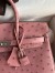 Hermes Birkin 25 Retourne Handmade Bag in Terre Cuite Ostrich Leather