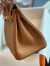 Hermes Birkin 25 Retourne Handmade Bag in Gold Togo Leather 