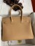 Hermes Birkin 30 Retourne Handmade Bag In Chai Clemence Leather 