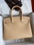 Hermes Birkin 30 Retourne Handmade Bag In Chai Ostrich Leather 