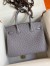 Hermes Birkin 30 Retourne Handmade Bag In Gris Asphalt Ostrich Leather 