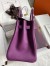 Hermes Birkin 35 Retourne Handmade Bag in Anemone Clemence Leather 