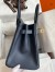 Hermes Birkin 35 Retourne Handmade Bag in Blue Nuit Epsom Calfskin