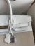 Hermes Birkin 35 Handmade Bag In Toile & White Clemence Leather 