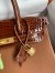 Hermes Touch Birkin 30 Bag In Gold Clemence and Shiny Niloticus Crocodile Skin 