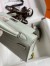 Hermes Kelly Mini II Sellier Handmade Bag In Gris Neve Matte Alligator Leather 
