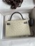 Hermes HSS Kelly Mini II Sellier Handmade Bag in Beton and Gris Agate Ostrich Leather