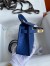 Hermes Kelly Mini II Sellier Handmade Bag in Blue Electric Ostrich Leather
