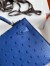 Hermes Kelly Mini II Sellier Handmade Bag in Blue Electric Ostrich Leather